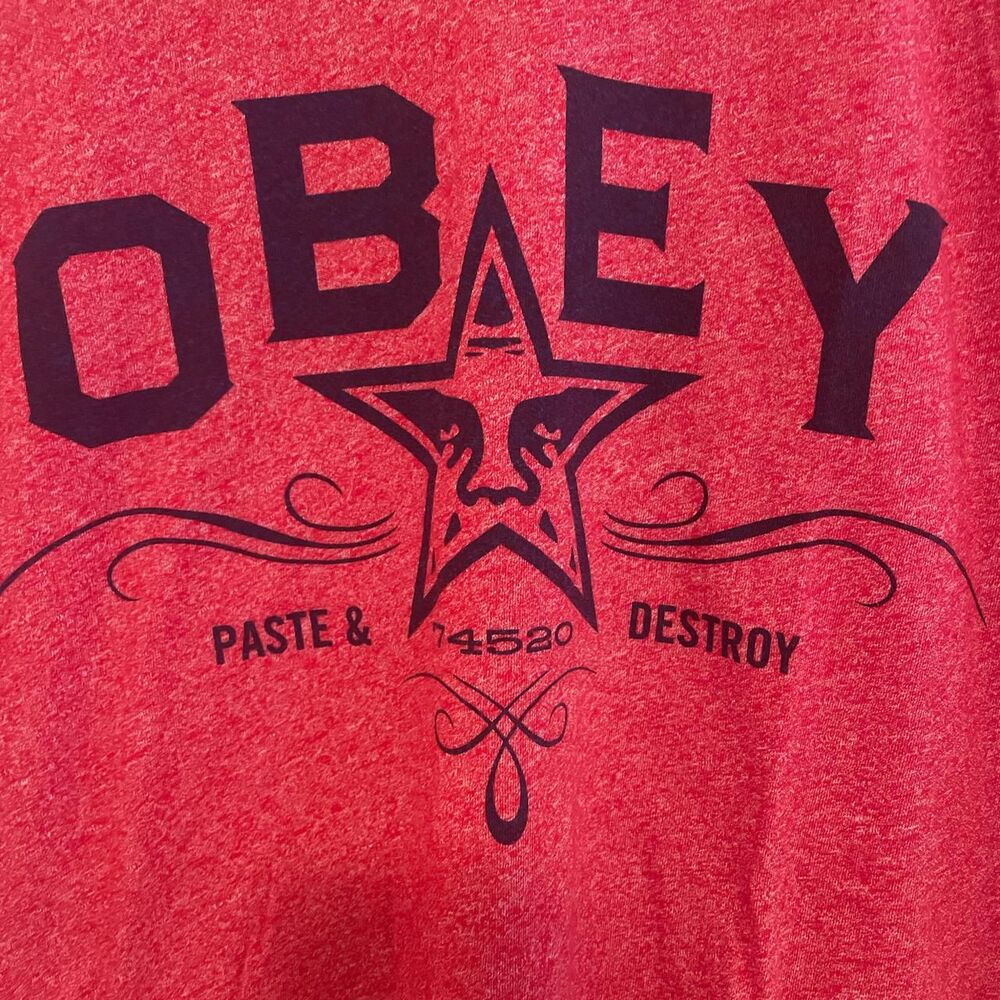 Obey Men's Red T-shirt